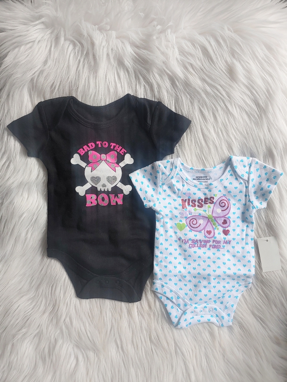 Baby Girl Onesies with Text (newborn & 3-6M)